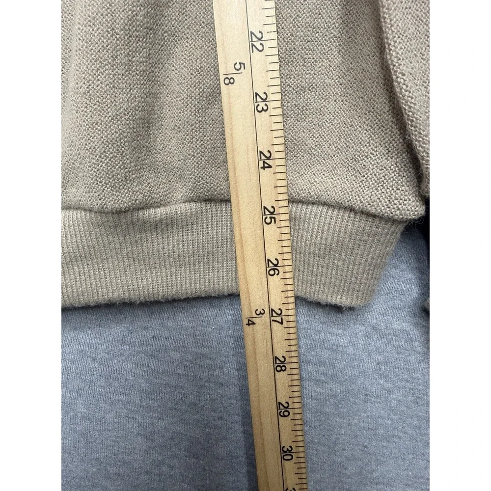 Vintage Izod Lacoste Men's Camel Tan Acrylic Cardigan Sweater Size XL